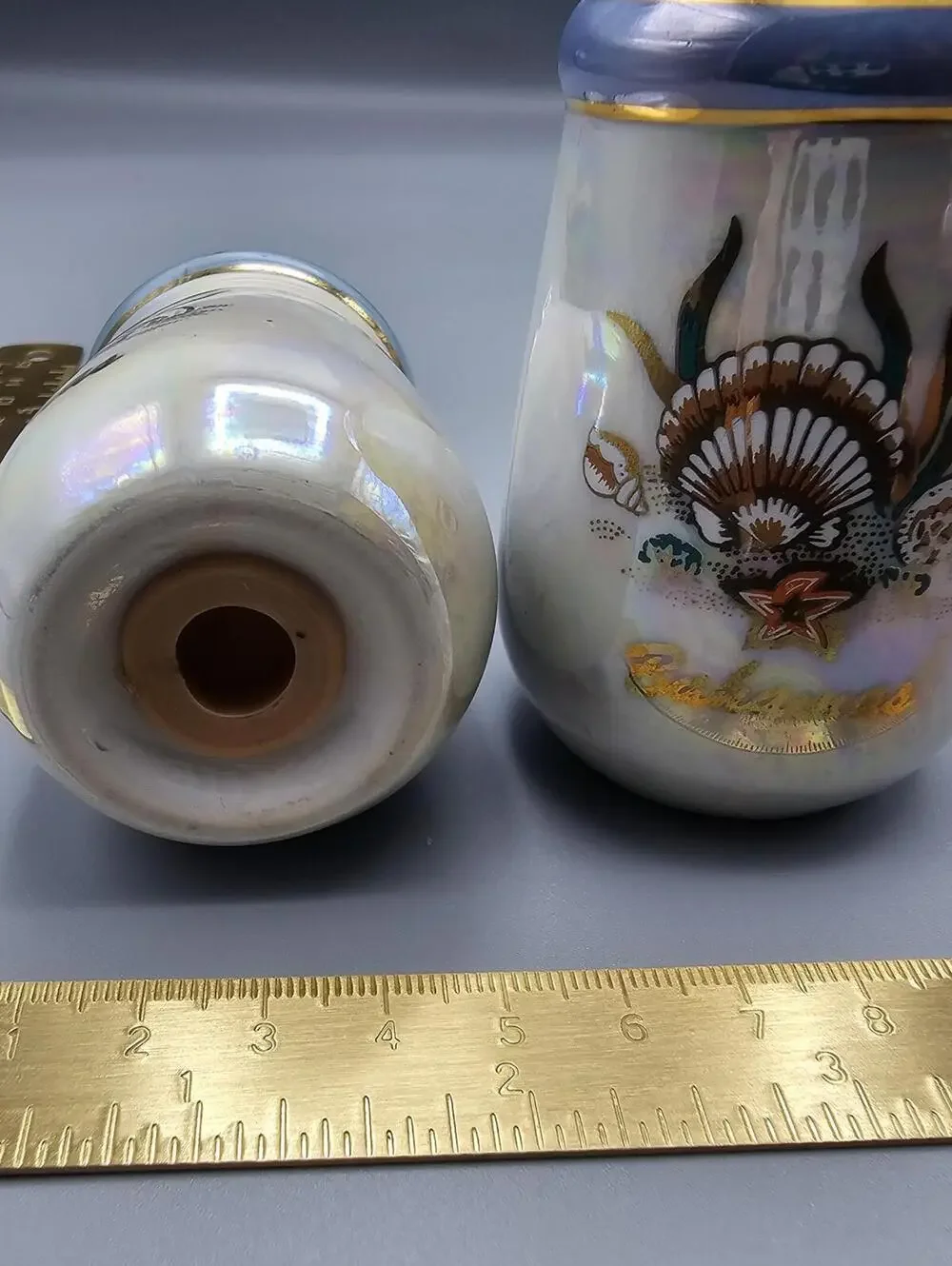 Vintage Bahamas Pearlized Salt and Pepper Shakers Set